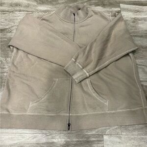 Casual Tan Zip-Up Jacket